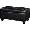image:imageConvenience Concepts Designs4Comfort 7th Avenue Ottoman Bench 355  Modern Upholstered Footstool amp Seat with Hinged Lid amp Storage for Living Room Bedroom amp Entryway Dark Blue FabricBlack Faux Leather