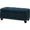 image:imageConvenience Concepts Designs4Comfort 9th Avenue Upholstered Storage Ottoman Bench 42  Contemporary Foot Stool and Seat with Hinged Lid for Living Room Hallway Entryway Dark Blue FabricDark Blue Fabric