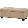image:imageConvenience Concepts Designs4Comfort 9th Avenue Upholstered Storage Ottoman Bench 42  Contemporary Foot Stool and Seat with Hinged Lid for Living Room Hallway Entryway Dark Blue FabricTan Fabric