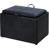 image:imageConvenience Concepts Designs4Comfort Accent Storage Ottoman 2275  Modern Foot Stool with Decorative Tray for Living Room Dining Room Office Black Faux LeatherBlack Faux Leather