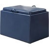 image:imageConvenience Concepts Designs4Comfort Accent Storage Ottoman 2275  Modern Foot Stool with Decorative Tray for Living Room Dining Room Office Black Faux LeatherBlue Faux Leather