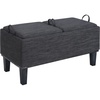 image:imageConvenience Concepts Designs4Comfort Brentwood Storage Ottoman with Reversible Trays Black Faux LeatherBlackDark Charcoal Gray FabricBlack