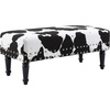 image:imageConvenience Concepts Designs4Comfort Cow Print Bench Ottoman 40  Farmhouse Rustic Wide Upholstered Footstool amp Seat for Living Room Bedroom Hallway amp Entryway Black FabricBlack Cow Print Fabric