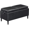 image:imageConvenience Concepts Designs4Comfort Magnolia Storage Ottoman with Reversible Trays Black Faux LeatherBlack Faux Leather