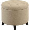 image:imageConvenience Concepts Designs4Comfort Storage Ottoman Dark Blue FabricTan Fabric