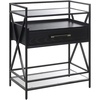 image:imageConvenience Concepts Glenview Serving Cart 26  3 Tier Modern Wine Bar with Drawer Glass Serving Station for Kitchen Dining Room Storage BlackBlack