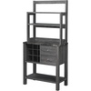 image:imageConvenience Concepts Newport Serving Bar EspressoFaux MarbleBlack Faux MarbleWeathered Gy