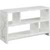 image:imageConvenience Concepts Northfield TV Stand Console with Shelves BarnwoodWhite Faux Marble