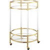 image:imageConvenience Concepts Royal Crest Acrylic Round Glass Bar Cart 2225  Modern 2 Tier Storage Bar with Wheels Glam Wine Storage for Kitchen Mobile Push Trolley for Dining Room GlassGold