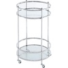 image:imageConvenience Concepts Royal Crest Bar Cart With Wheels Clear Glass  Chrome Frame