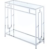image:imageConvenience Concepts Town Square Chrome Glass Hall Table 315  Modern Sofa Table with Storage Shelf Entryway Table for Living Room Bedroom Bathroom GlassChromeModern