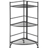 image:imageConvenience Concepts Xtra Storage 3 Tier Folding Metal Corner Shelf BlackBlack