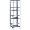 image:imageConvenience Concepts Xtra Storage 4 Tier Folding Metal Shelf BlackCobalt Blue