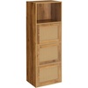 image:imageConvenience Concepts Xtra Storage Boho Weave 3 Door Cabinet 165  Modern Rattan Organizer with Shelf for Living Room Bathroom Office Home Library Closet Brown Autumn HazeBeige BarleyBoho  Modern  Contemporary  Minimalist