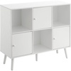 image:imageConvenience Concepts Xtra Storage Cube Organizer Sideboard Console Table with Shelves and MagneticClose Cabinets  for Living Room Office Closet Kitchen 3525 L x 115 W x 2975 H WhiteWhite