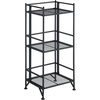 image:imageConvenience Concepts Xtra Storage Shelves  3Tier Folding Metal Shelving Modern Shelves for Storage and Display in Living Room Bathroom Office Closet Kitchen Garage Plant Storage Black