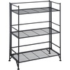 image:imageConvenience Concepts Xtra Storage Shelves  3Tier Wide Folding Metal Storage Shelves Closet Organizer for Office Laundry Room Bedroom Garage Kitchen Bathroom Cobalt BlueBlack
