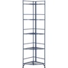 image:imageConvenience Concepts Xtra Storage Shelves  5Tier Corner Folding Metal Storage Shelves Closet Organizer for Office Laundry Room Bedroom Garage Kitchen Bathroom BlackCobalt Blue