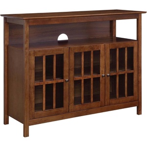 image:imageConvenience Concepts Big Sur Deluxe TV Stand with Storage Cabinets and Shelf for TVs up to 55 Inches WhiteDark Walnut