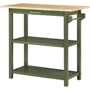 image:imageConvenience Concepts Designs2Go 3 Tier Butcher Block Kitchen Prep Island 40  3 Tier Modern Cooking Cart with Drawer Food Serving Station for Kitchen Dining Room Dark Green SageDark Sage GreenButcher Block