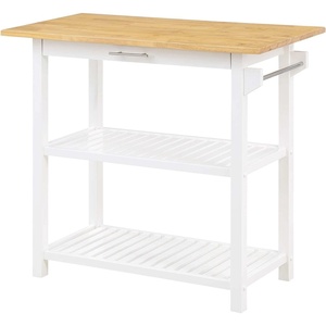 image:imageConvenience Concepts Designs2Go 3 Tier Butcher Block Kitchen Prep Island 40  3 Tier Modern Cooking Cart with Drawer Food Serving Station for Kitchen Dining Room Dark Green SageWhite