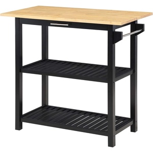 image:imageConvenience Concepts Designs2Go 3 Tier Butcher Block Kitchen Prep Island 40  3 Tier Modern Cooking Cart with Drawer Food Serving Station for Kitchen Dining Room Dark Green SageBlack