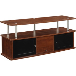image:imageConvenience Concepts Designs2Go 55 inch TV Stand with 3 Storage Cabinets and Shelf Weathered GrayCherry