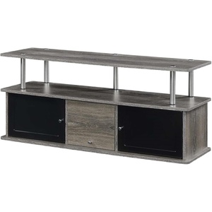 image:imageConvenience Concepts Designs2Go 55 inch TV Stand with 3 Storage Cabinets and Shelf Weathered GrayWeathered Gray