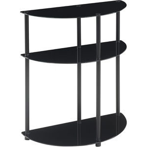 image:imageConvenience Concepts Designs2Go Classic Glass 3 Tier HalfCircle Entryway Table GlassBlackBlack