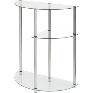 image:imageConvenience Concepts Designs2Go Classic Glass 3 Tier HalfCircle Entryway Table GlassGlass