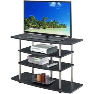 image:imageConvenience Concepts Designs2Go No Tools Wide Highboy 4 Tier TV Stand for TVs up to 46 Inches BlackBlack