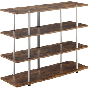 image:imageConvenience Concepts Designs2Go No Tools XL Highboy 4Tier TV Stand 4725  Entertainment Center for TVs up to 55 Inches Modern TV Console with Shelves for Living Room Family Room Light OakBarnwood