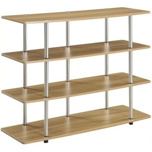 image:imageConvenience Concepts Designs2Go No Tools XL Highboy 4Tier TV Stand 4725  Entertainment Center for TVs up to 55 Inches Modern TV Console with Shelves for Living Room Family Room Light OakLight Oak