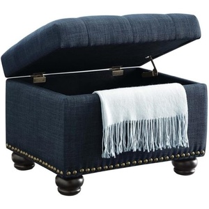 image:imageConvenience Concepts Designs4Comfort 5th Avenue Storage Ottoman 24  Contemporary Foot Stool and Seat with Hinged Lid for Living Room Dining Room Office Den Tan FabricBlue Fabric
