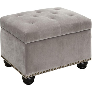 image:imageConvenience Concepts Designs4Comfort 5th Avenue Storage Ottoman 24  Contemporary Foot Stool and Seat with Hinged Lid for Living Room Dining Room Office Den Tan FabricVelvet Light Taupe