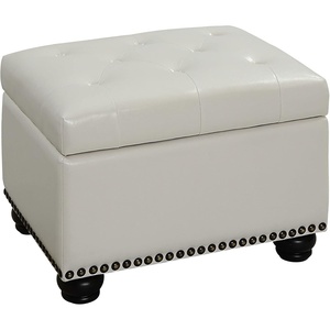 image:imageConvenience Concepts Designs4Comfort 5th Avenue Storage Ottoman 24  Contemporary Foot Stool and Seat with Hinged Lid for Living Room Dining Room Office Den Tan FabricIvory