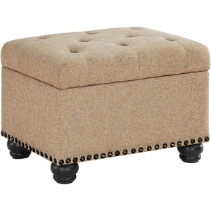 image:imageConvenience Concepts Designs4Comfort 5th Avenue Storage Ottoman 24  Contemporary Foot Stool and Seat with Hinged Lid for Living Room Dining Room Office Den Tan FabricTan