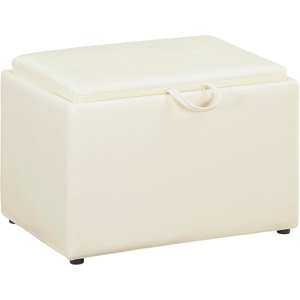 image:imageConvenience Concepts Designs4Comfort Accent Storage Ottoman 2275  Modern Foot Stool with Decorative Tray for Living Room Dining Room Office Black Faux LeatherIvory Faux Leather
