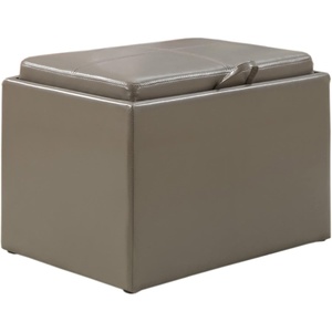 image:imageConvenience Concepts Designs4Comfort Accent Storage Ottoman 2275  Modern Foot Stool with Decorative Tray for Living Room Dining Room Office Black Faux LeatherGray Faux Leather