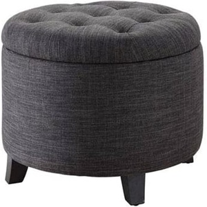 image:imageConvenience Concepts Designs4Comfort Storage Ottoman Dark Blue FabricDark Charcoal Gray Fabric
