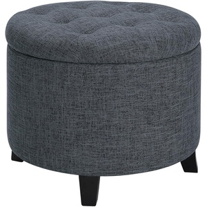 image:imageConvenience Concepts Designs4Comfort Storage Ottoman Dark Blue FabricLight Charcoal Gray Fabric