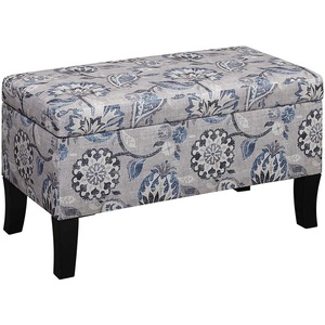 image:imageConvenience Concepts Designs4Comfort Winslow Storage Ottoman Bench 32  Transitional Upholstered Footstool amp Seat for Living Room Entryway Hallway amp Bedroom Butterfly FabricGray Flora Fabric