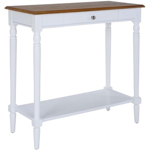 image:imageConvenience Concepts French Country 1 Drawer Hall Table with Shelf Dark WalnutWhite