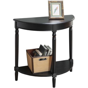 image:imageConvenience Concepts French Country HalfRound Entryway Table with Shelf WhiteBlack