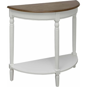 image:imageConvenience Concepts French Country HalfRound Entryway Table with Shelf WhiteDriftwoodWhite
