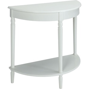 image:imageConvenience Concepts French Country HalfRound Entryway Table with Shelf WhiteWhite