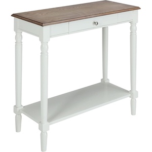 image:imageConvenience Concepts French Country Hall Table 315  Traditional Farmhouse Sofa Table with Storage Drawer and Shelf Narrow Entryway Hall Table for Living Room DriftwoodWhiteDriftwoodWhite