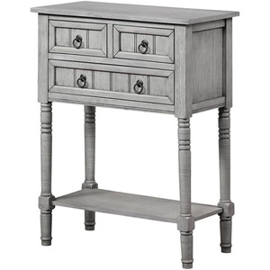 image:imageConvenience Concepts Kendra Entryway Hall Table 2375  3 Storage Drawers Traditional Console with Shelf for Decor Office amp Hallway Organizer No Tools Assembly Solid Wood Legs BlackWirebrush Light Gray