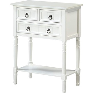 image:imageConvenience Concepts Kendra Entryway Hall Table 2375  3 Storage Drawers Traditional Console with Shelf for Decor Office amp Hallway Organizer No Tools Assembly Solid Wood Legs BlackWhite