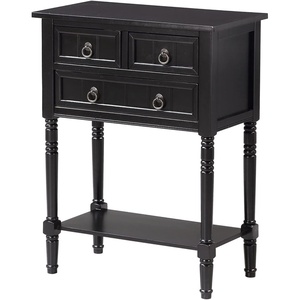 image:imageConvenience Concepts Kendra Entryway Hall Table 2375  3 Storage Drawers Traditional Console with Shelf for Decor Office amp Hallway Organizer No Tools Assembly Solid Wood Legs BlackBlack